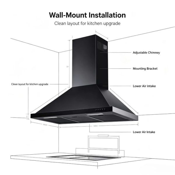 Black Pyramid European Range Hood | OEM Wholesale 