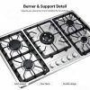  5 Burner Gas Hob Stainless Steel OEM Wholesale