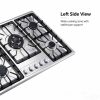  5 Burner Gas Hob Stainless Steel OEM Wholesale