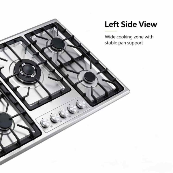  5 Burner Gas Hob Stainless Steel OEM Wholesale