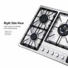  5 Burner Gas Hob Stainless Steel OEM Wholesale