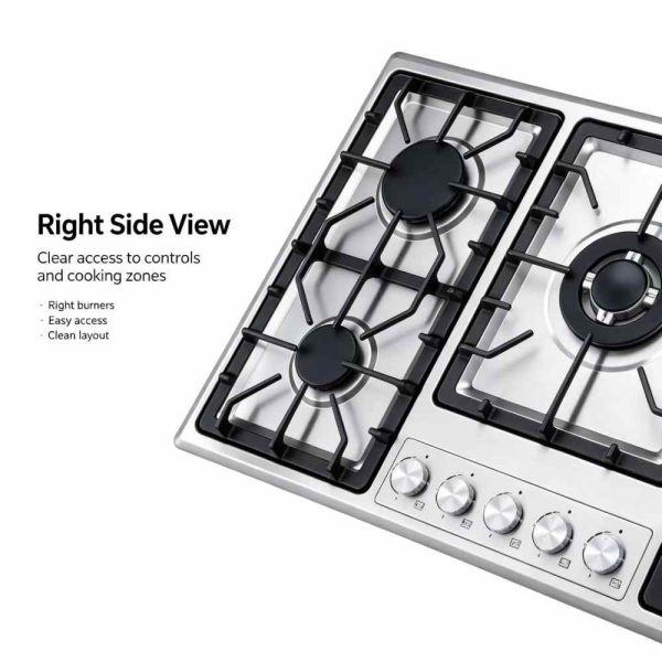  5 Burner Gas Hob Stainless Steel OEM Wholesale