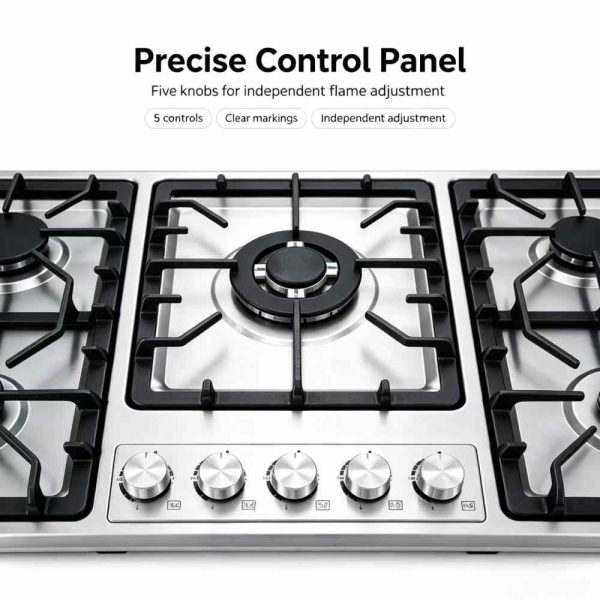  5 Burner Gas Hob Stainless Steel OEM Wholesale