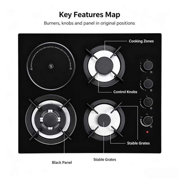 4 Burner Gas Electric Combo Cooktop OEM