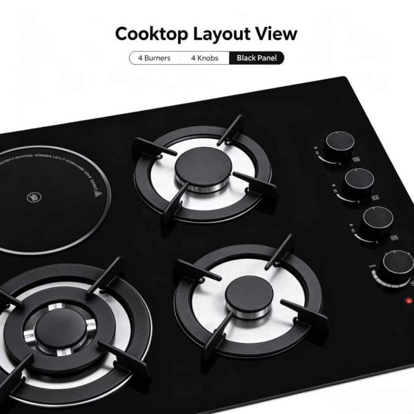 4 Burner Gas Electric Combo Cooktop OEM