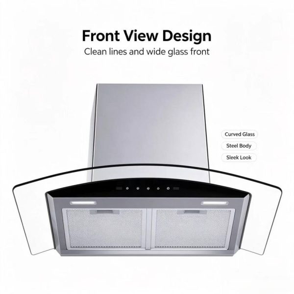 Curved Stainless Top Mount Hood