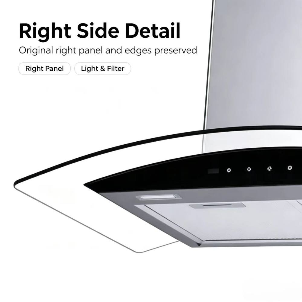 Curved Stainless Top Mount Hood