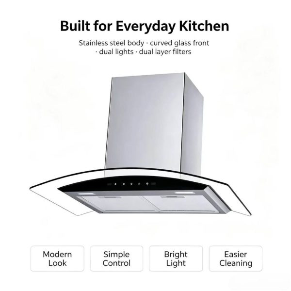 Curved Stainless Top Mount Hood