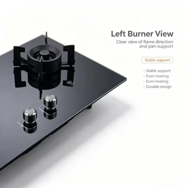Precise control panel for 2 burner gas stove