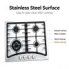 4 burner gas stove stainless steel