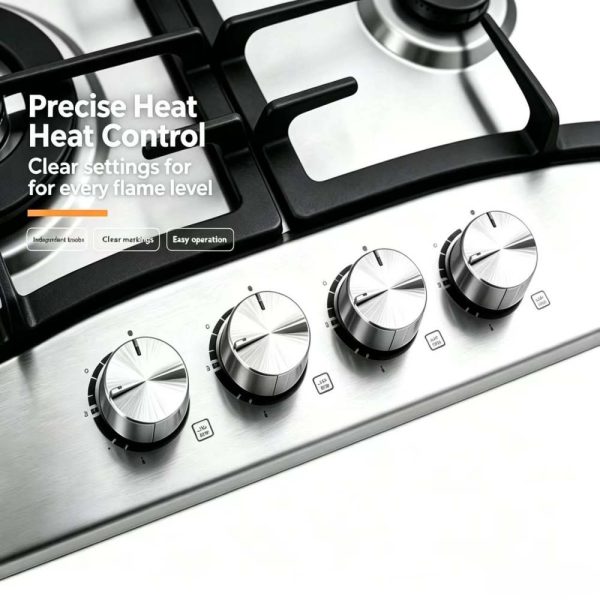 4 burner gas stove stainless steel