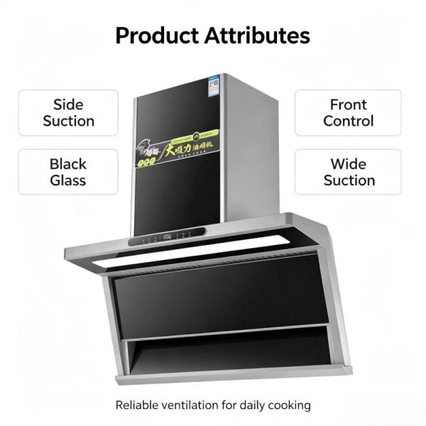  7 shape side suction range hood 