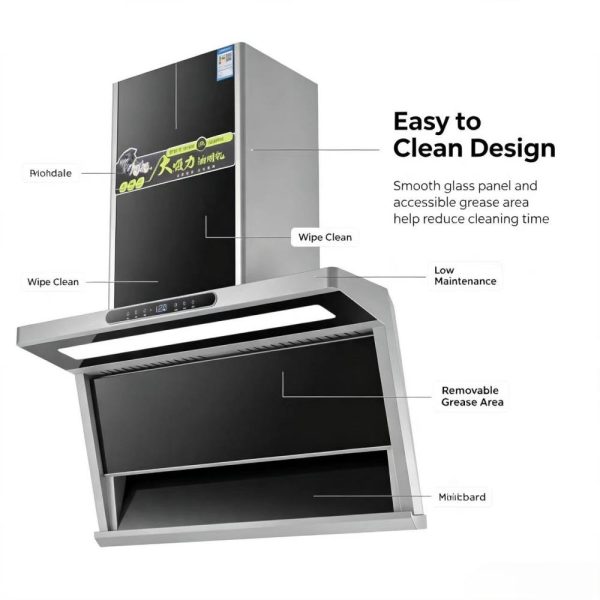  7 shape side suction range hood 