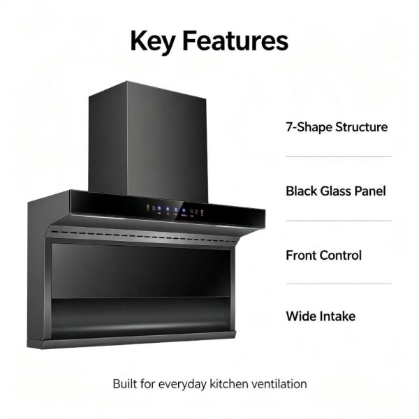 7 shape side suction kitchen range hood for wholesale