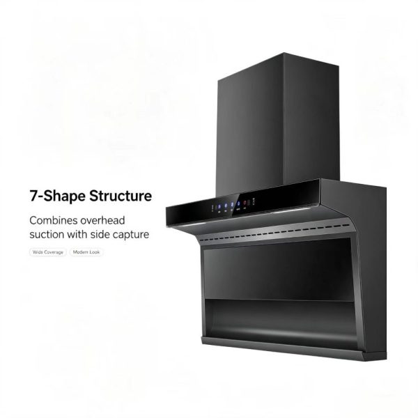7 shape side suction kitchen range hood for wholesale