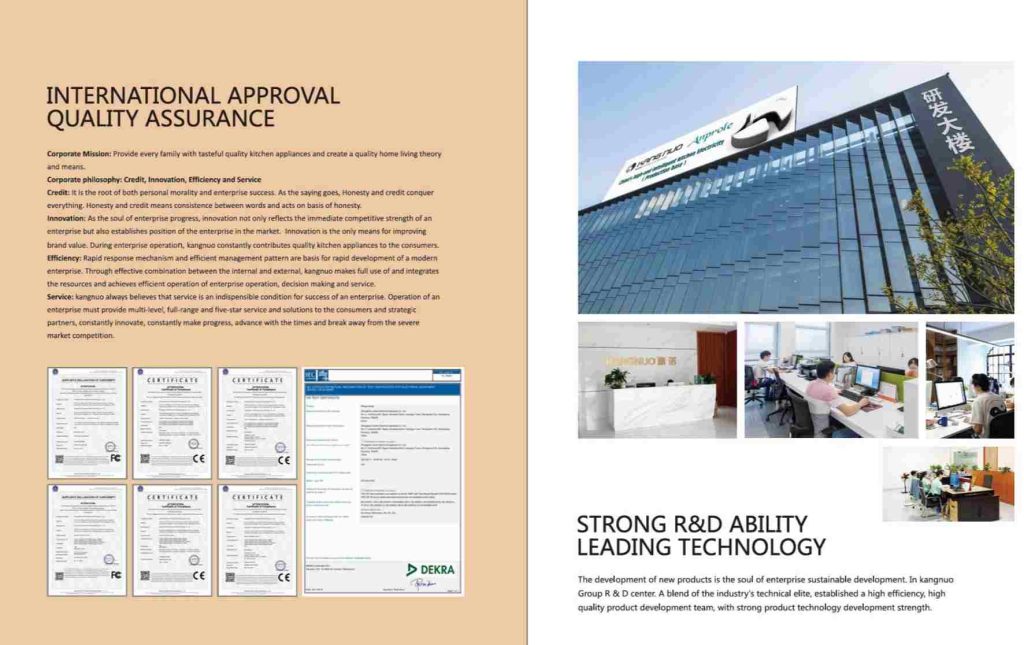 Factory R&D building, professional team for range hood and gas stove research 